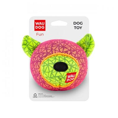 Іграшка для собак WAUDOG Fun,Ведмедик, Ш 12 см, Дл 11см рожевий (62057) (4823089348636) фото №1