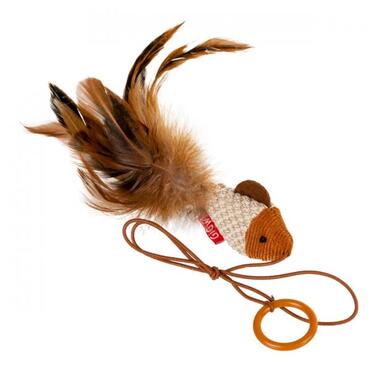 Іграшка для котів Дразнилка-рибка на палець GiGwi Teaser, перо, текстиль, 7 см (75026) (4823089352060) фото №2