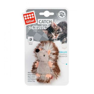 Іграшка для котів Їжачок з брязкальцем GiGwi Catchscratch плюш, штучне хутро, 7 см (75029) (4823089351117) фото №1