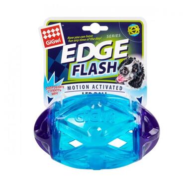 Іграшка для собак Регбі м'яч світиться GiGwi Edge flash, гума, 15 см (2309) (4823089351841) фото №1