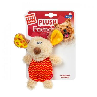 Іграшка для собак Собачка з пищалкою GiGwi Plush, текстиль, пластик, 13 см (75304) (4823089351100) фото №1