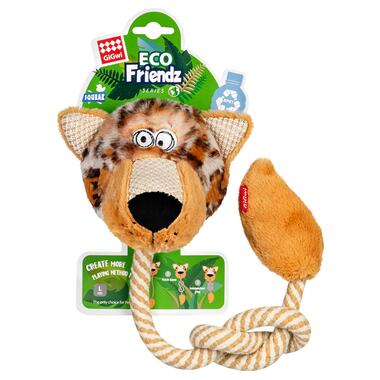 Іграшка для собак Леопард з пищалкою та мотузкою GiGwi ECO FRIENDZ, перероблений текстиль, L, 76 см 2242 фото №2