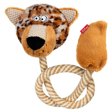 Іграшка для собак Леопард з пищалкою та мотузкою GiGwi ECO FRIENDZ, перероблений текстиль, L, 76 см 2242 фото №1