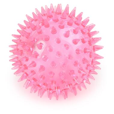Іграшка звукова і світиться М'яч для собак з шипами, Taotaopets 6,5см 065530 Pink фото №1