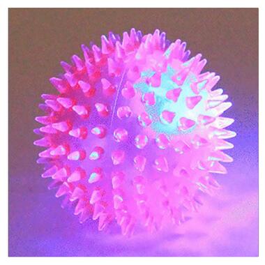 Іграшка звукова і світиться М'яч для собак з шипами, Taotaopets 6,5см 065530 Pink фото №2