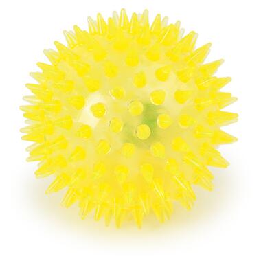 Іграшка звукова і світиться М'яч для собак з шипами, Taotaopets 6,5см 065530 Yellow фото №1