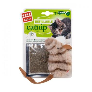 Іграшка для котів Мишка з котячою м'ятою GiGwi Catnip, штучне хутро, котяча м'ята, 10 см (75018) (4823089351056) фото №1