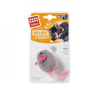 Іграшка для котів Мишка з електронним чіпом GiGwi Melody chaser, штучне хутро, 6 см (75040) (4823089352091) фото №1