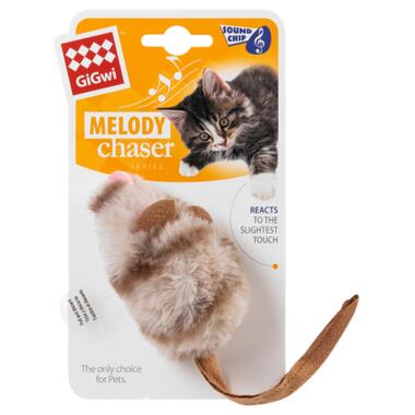 Іграшка для котів Мишка з електронним чіпом, пластик GiGwi Melody chaser, штучне хутро, 9 см (75050) (4823089351339) фото №2