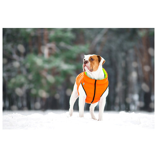 Двостороння курточка Airy Vest М 50 для середніх собак Оранжево-салатова (1631) фото №7