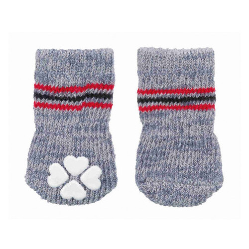 Шкарпетки Trixie з антиковзанням для собак бавовна SM сірий (137753) фото №1