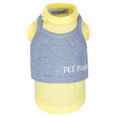 Борцовка для тварин Pet Fashion Denim S жовта з синім (4823082424818) фото №1