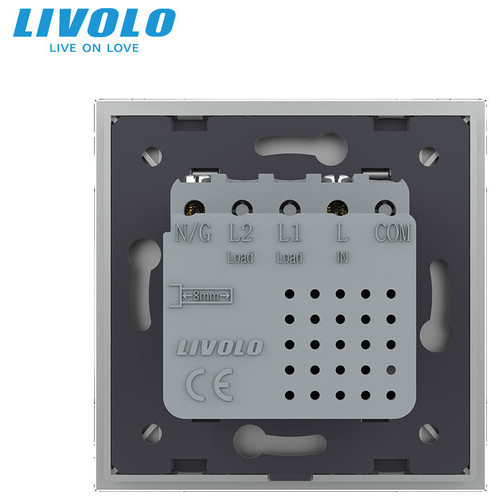 Розетка USB type C із блоком живлення 45W Livolo сірий (VL-C7-FCUC-2IP) фото №4