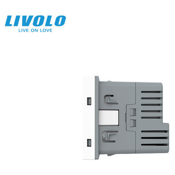Механізм електрична розетка з портом USB-C Livolo білий (VL-FCTF16A.UC18W-2WP) фото №3
