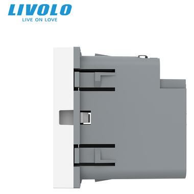 Механізм розетка USB type C із блоком живлення 45W Livolo білий (VL-FCUC-2WP) фото №2