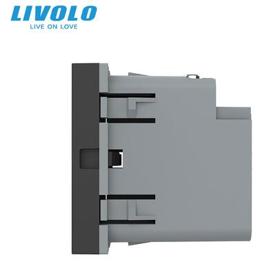 Механізм розетка USB type C із блоком живлення 45W Livolo чорний (VL-FCUC-2BP) фото №2