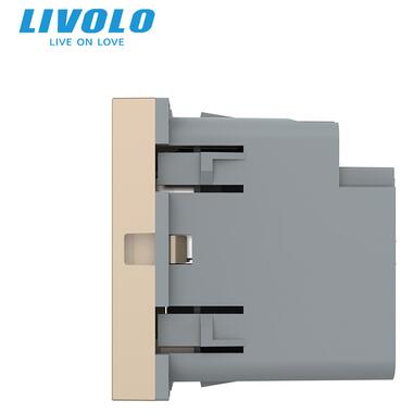 Механізм розетка USB-A та USB-C 36W Livolo золотий (VL-FCUA18W.UC18W-2AP) фото №3