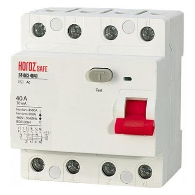 Диференціальний автомат SAFE 40А 4P Horoz Electric (114-003-4040-010) фото №1
