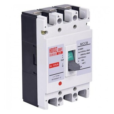 Шафний автоматичний вимикач SAFE 125А 3P З 35кА Horoz Electric (114-004-3125-010) фото №1