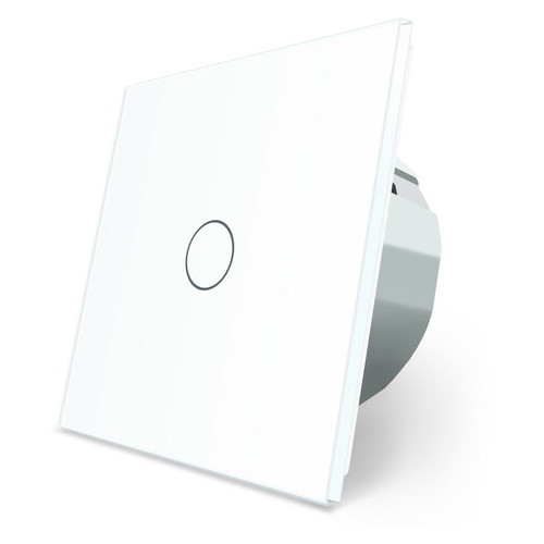 Сенсорний вимикач Livolo, колір білий, скло (VL-C701-11) фото №1