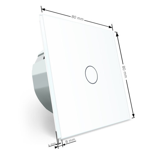 Сенсорний вимикач Livolo, колір білий, скло (VL-C701-11) фото №2