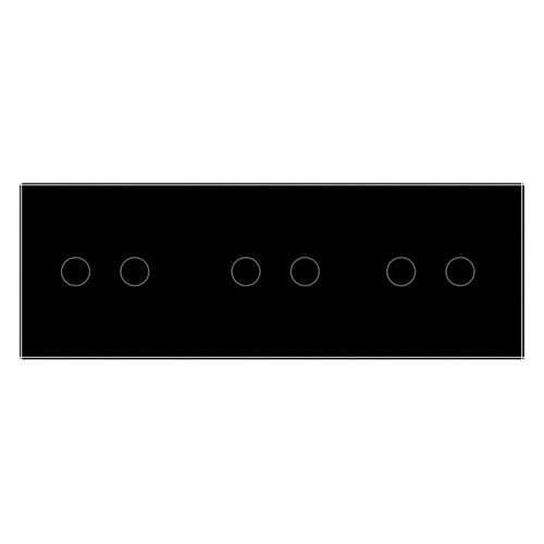 Сенсорний вимикач Livolo 2 2 2, колір чорний, скло (VL-C706-11) фото №1