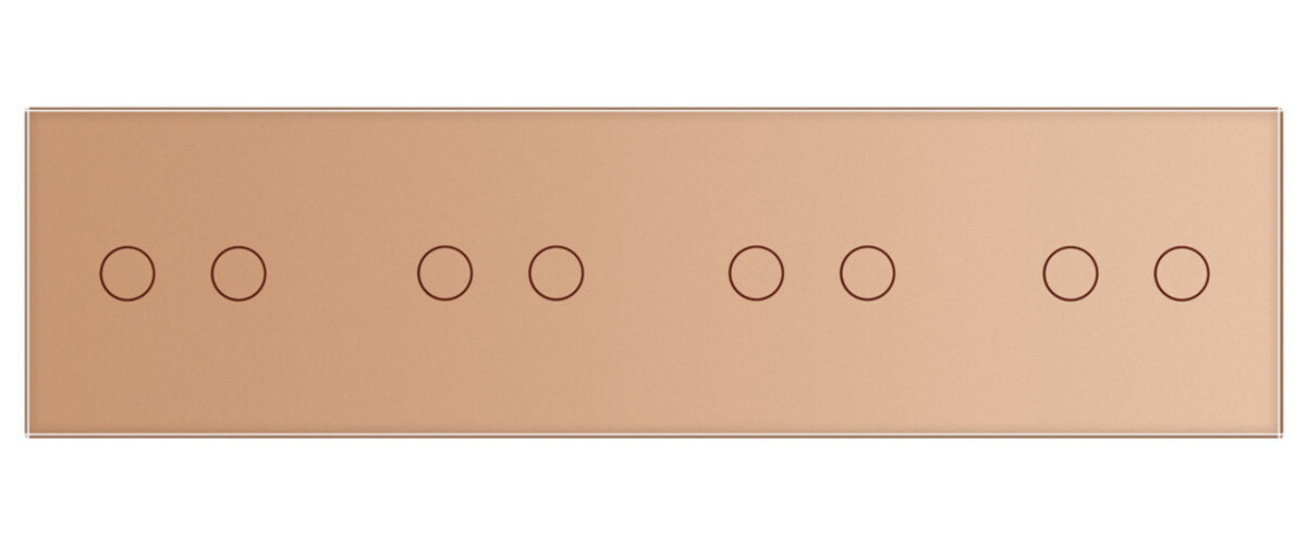 Сенсорний вимикач Livolo на 8 каналів із підтримкою дистанційного керування золото (VL-C708R-13) фото №2
