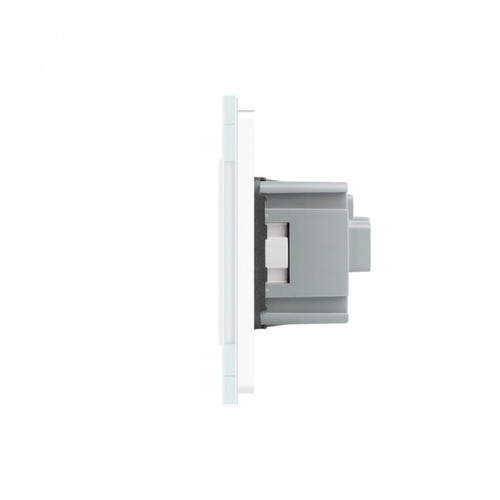 Сенсорний вимикач з розеткою Livolo, колір білий, скло (VL-C701/C7C1EU-11) фото №3