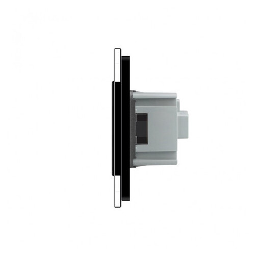 Двосенсорний вимикач Livolo з функцією ДУ та розеткою, колір чорний (VL-C702R/C7C1EU-12) фото №1