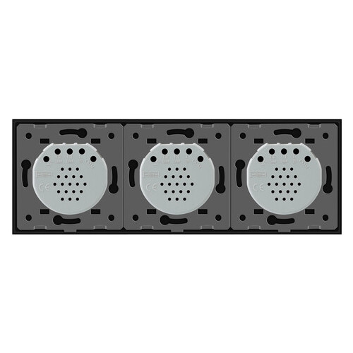 Сенсорний прохідний вимикач Livolo на 6 каналів 2 2 2, колір чорний, скло (VL-C706S-12) фото №4