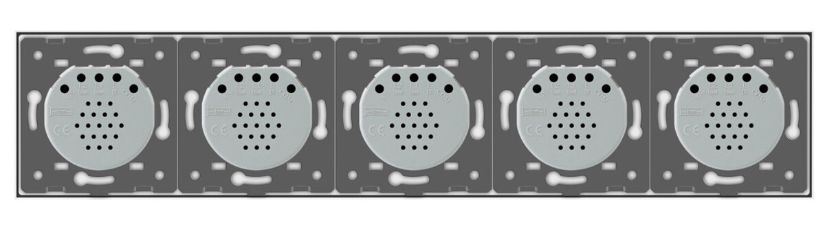 Сенсорний вимикач Livolo 1 1 1 1 1, колір білий, скло (VL-C705-11) фото №3