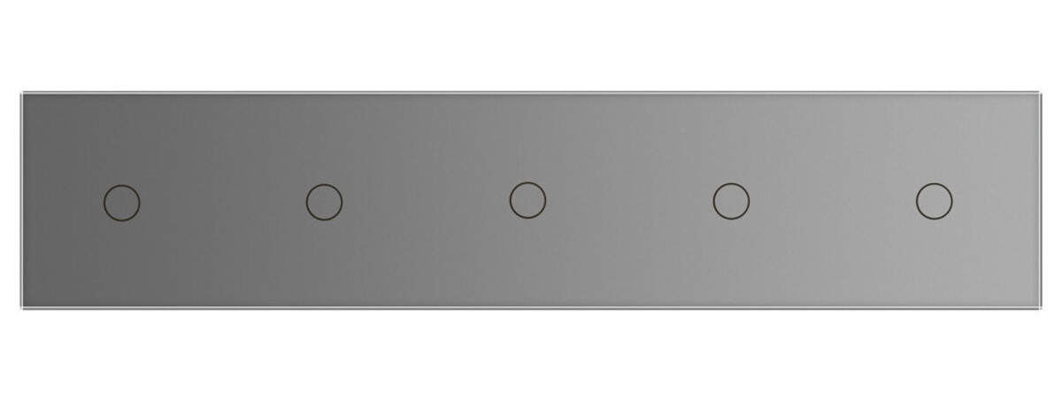 Сенсорний вимикач Livolo 1 1 1 1 1, колір сірий, скло (VL-C705-15) фото №2