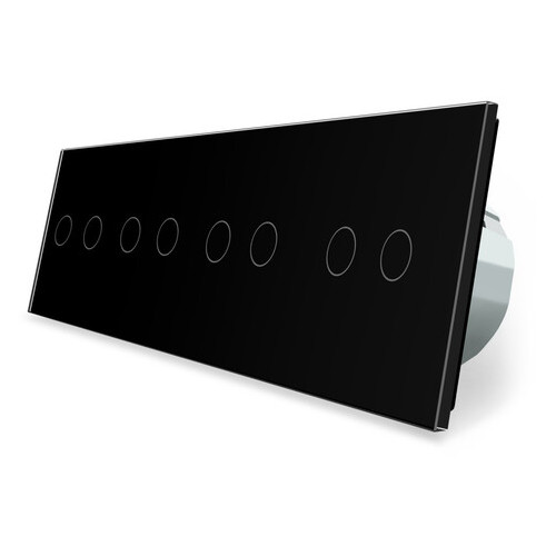 Сенсорний вимикач Livolo на вісім (2 2 2 2) каналів, колір чорний, скло (VL-C708-12) фото №2