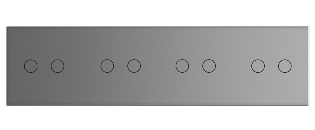 Сенсорний вимикач Livolo на вісім (2 2 2 2) каналів, колір сірий, скло (VL-C708-15) фото №3