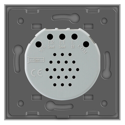 Сенсорний прохідний вимикач Livolo на 2 канали з дистанційним керуванням, колір сірий (VL-C702SR-15) фото №4