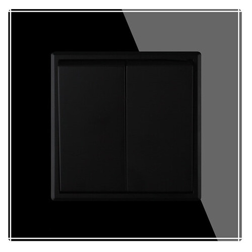 Клавішний прохідний вимикач Livolo 2 лінії колір чорний (VL-C7K2S-12) фото №3