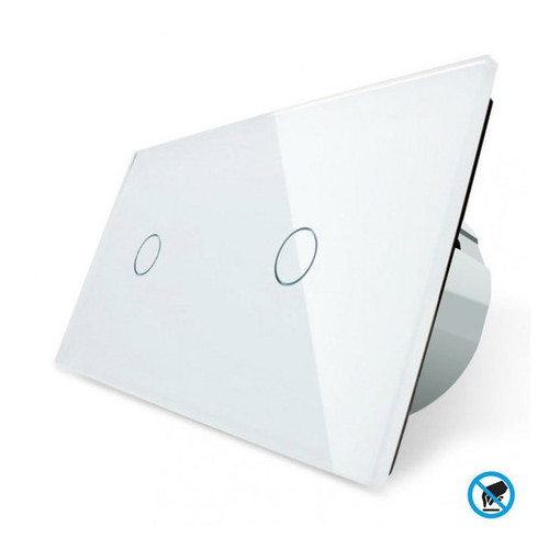 Безконтактний вимикач Livolo 1-1, колір білий, скло матеріал (VL-C701/C701PRO-11) фото №1
