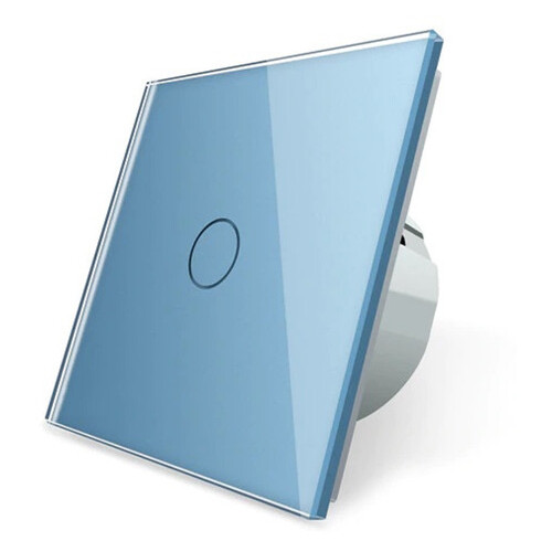 Сенсорний вимикач Livolo, колір блакитний, скло (VL-C701-19) фото №3
