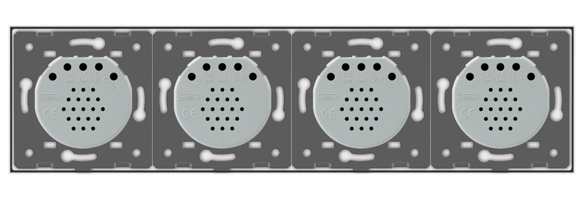 Сенсорний прохідний вимикач Livolo 1-1-1-1 з дистанційним керуванням, колір білий (VL-C704SR-11) фото №6