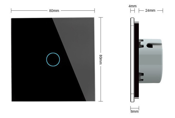 Безконтактний диммер Livolo з дистанційним керуванням чорне скло (VL-C701DR-PRO-12) фото №1