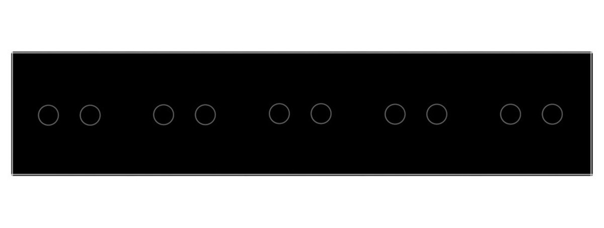 Сенсорний вимикач Livolo 10 каналів (2-2-2-2-2) чорний скло (VL-C710-12) фото №2