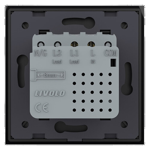 Сенсорний вимикач Livolo Sense чорний (722000112) фото №3