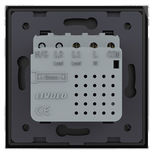 Сенсорний прохідний вимикач Livolo Sense чорний (722000312) фото №4