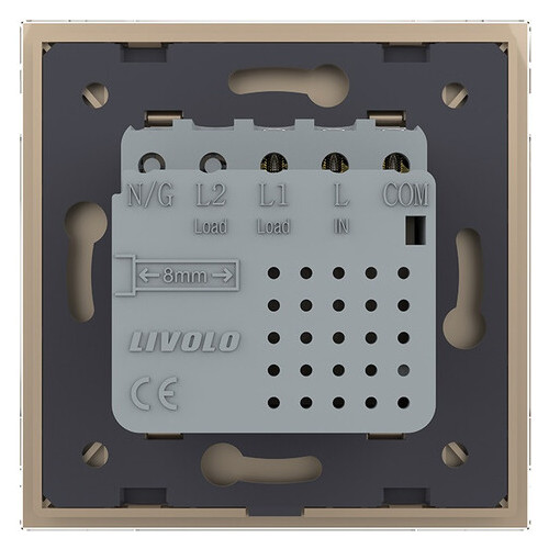 Сенсорний прохідний вимикач Livolo Sense золотий (722000313) фото №4