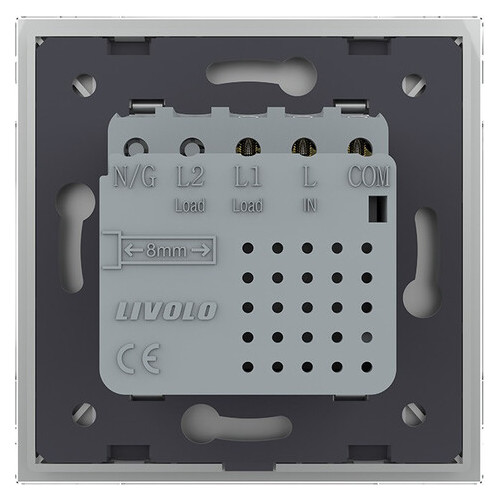 Сенсорний прохідний вимикач Livolo Sense сірий (722000315) фото №4