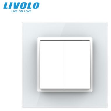 Двоклавішний перехресний вимикач Livolo білий (VL-C7FCMM10A-1WP) фото №2