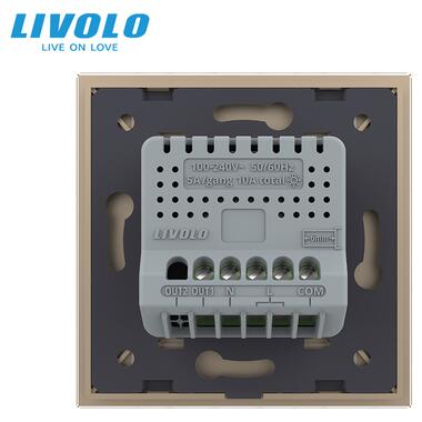 Розумний сенсорний Wi-Fi прохідний вимикач 1 сенсор Livolo Livolo золоте скло (VL-C7FC1SNY-2G-AP) фото №2