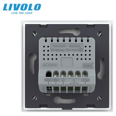 Розумний сенсорний Wi-Fi прохідний вимикач 1 сенсор Livolo білий скло (VL-C7FC1SNY-2G-WP) фото №2