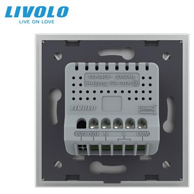 Розумний сенсорний Wi-Fi прохідний вимикач 1 сенсор Livolo сірий скло (VL-C7FC1SNY-2G-IP) фото №2