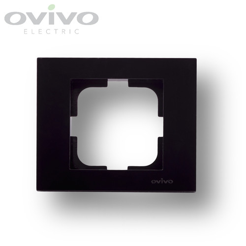 Одинарная рамка GRANO чорний металик Ovivo Electric (400-170000-096) фото №1